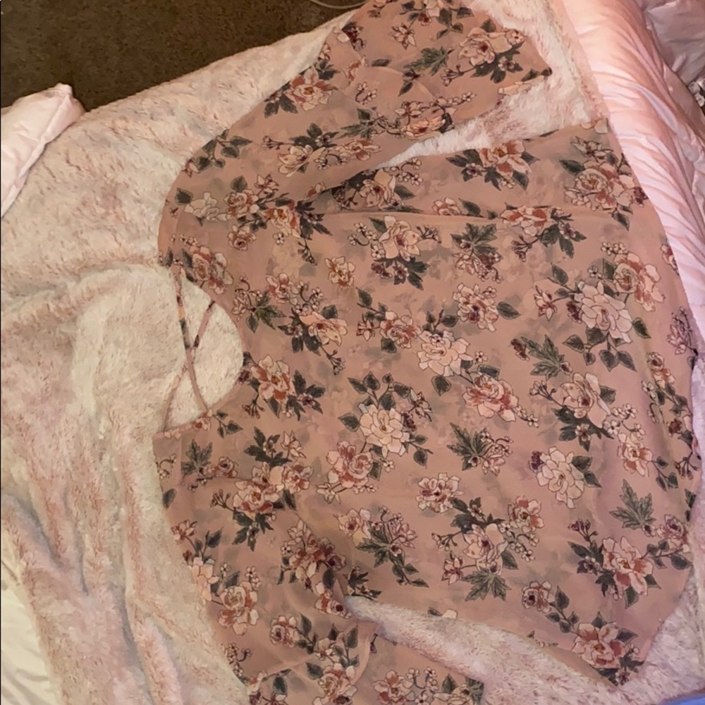See through floral top
